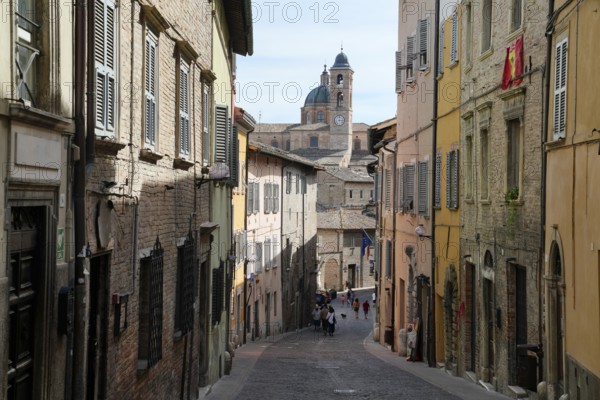 View of Convento San Francesco from Porta San Lucia, Urbino, Pesaro and Urbino Province, Marche, Italy