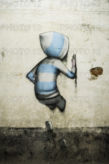 Street art, graffiti, MAUSA VAUBAN, Museum of Urban Art and Street Art, Vauban Fortress Neuf-Brisach, UNESCO World Heritage Site, Haut-Rhin Department, Alsace, France