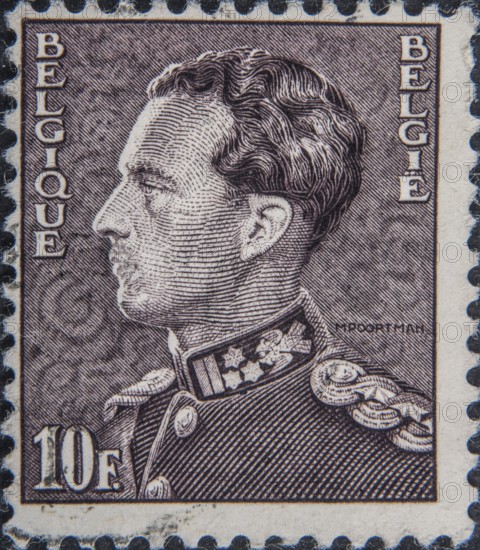 Leopold III of Belgium (1901-1983) was King of the Belgians between 1934 and 1951. Portrait on Belgian postage stamp