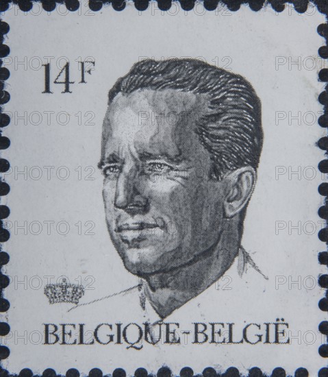 Baudouin of Belgium (1930-1993), King of the Belgians during 1951-1993. Portrait on a Belgian postage stamp