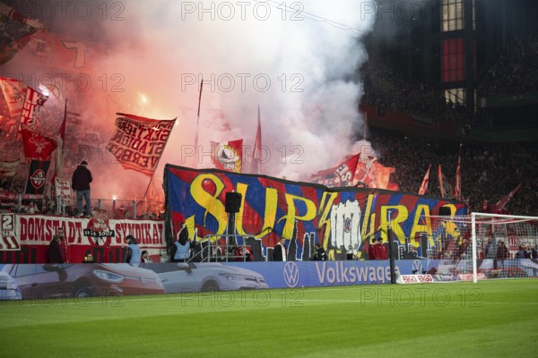 (DFL/DFB REGULATIONS PROHIBIT ANY USE OF PHOTOGRAPHS AS IMAGE SEQUENCES AND/OR QUASI-VIDEO), Rhein Energie Stadion, Cologne, North Rhine-Westphalia, Südkurve, DFB-Pokal 1.FC Cologne, FC Bayern Munich on 29.10.2025 at the Rhein Energie Stadium in Cologne Germany