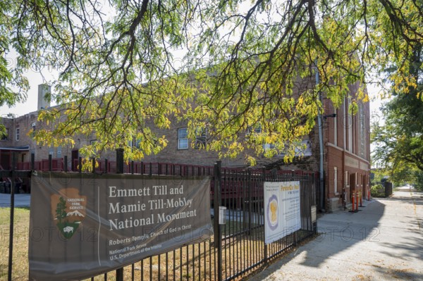Chicago, Illinois - The Roberts Temple Church of God in Christ, part of the Emmett Till and Mamie Till-Mobley National Monumennt. In 1955, 14-year-old Emmett Till's open casket funeral was held here after he was brutally beaten and murdered by white racists during a visit to Mississippi