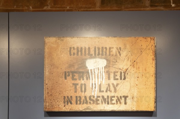 Chicago, Illinois - The National Public Housing Museum. The museum occupies the last standing building of the Jane Addams homes, built in 1938, the first public housing project in Chicago. A sign originally said 'Children Not Permitted to Play in Basement.'