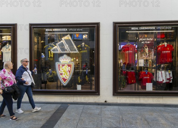 Official store shop for Real Zaragoza football club, Calle de Alfonso I, Zaragoza, Aragon, Spain