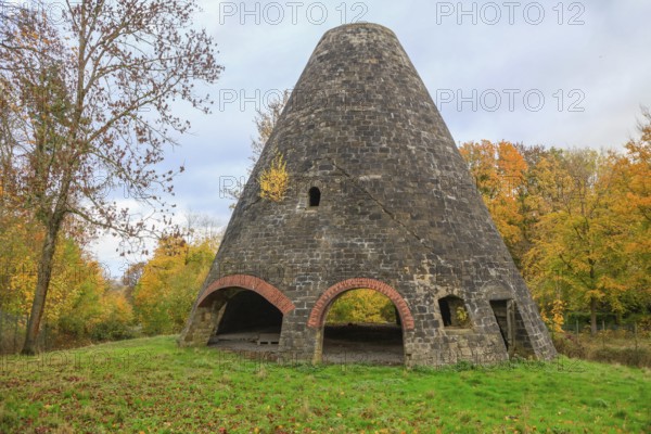 Glassworks tower of the former Steinkrug glassworks on the edge of the Deister, municipality of Wennigsen, Hanover region, Lower Saxony, Germany