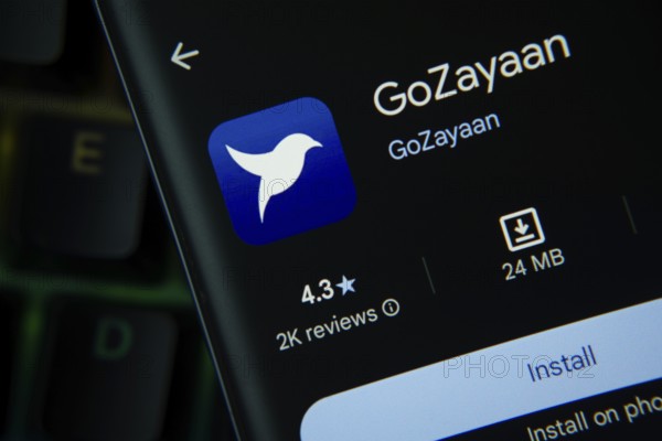 Dhaka, Bangladesh- 27 July 2025: GoZayaan app from Google Playstore is displayed on a smartphone screen
