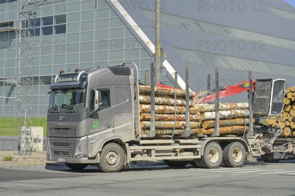 Timber truck, Latvian National Library, Riga, Latvia