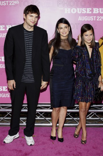 Tallulah Willis, Ashton Kutcher and Demi Moore at the Los Angeles premiere of 'House Bunny' held at the Mann Village Theatre in Westwood on August 20, 2008, Los Angeles, CA, USA, Los Angeles, California, USA