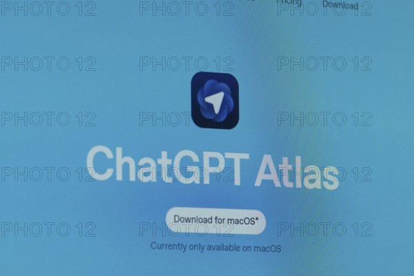 ChatGPT Atlas logo with a blue gradient background and download button