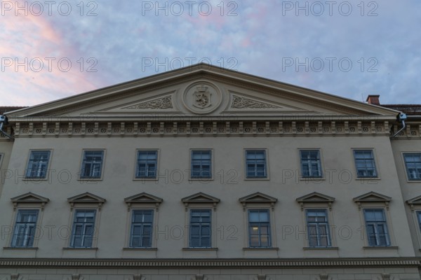 Neoclassicism, house facade with coat of arms of Styria, Graz, Styria, Austria