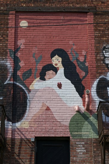 Urban area, wall painting, Montreal, Province of Quebec, Canada