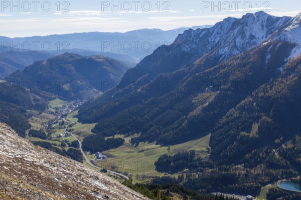 View from Polster of the Vordernberg Valley, Vordernberg and Eisenerzer Alps, Styria, Austria
