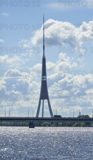 Television tower, river Düna, Riga, Latvia