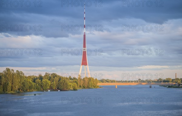Television tower, river Düna, Riga, Latvia