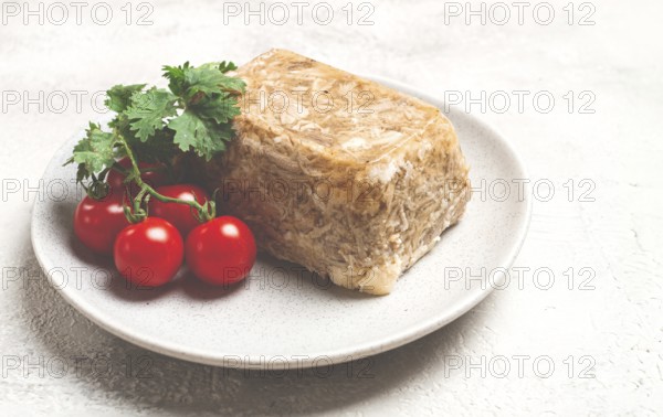 Pork jelly, aspic, homemade, cold appetizer, no people