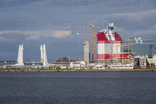 The Lilla Bommen building called Lipstick at harbor on Gota river bank, Gothenburg, Sweden