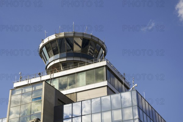 Air traffic control tower on airport in Prague, Czech Republic
