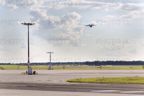 Airport with plane taking of Prague Czech republic