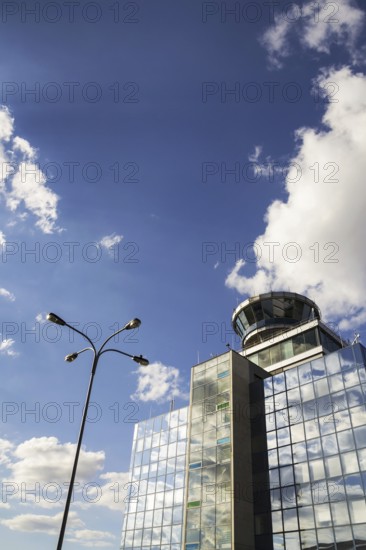 Air traffic control tower on airport in Prague, Czech Republic