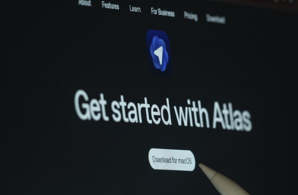 Dhaka, Bangladesh- 26 Oct 2025: A Laptop displaying the Get start with ChatGPT Atlas