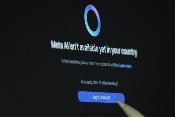 Dhaka, Bangladesh- 26 Oct 2025: A Laptop displaying the Meta AI isn't available yet in your country