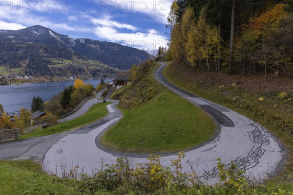 Landscape panorama, autumn, mountains, curve, Zell am See, Pinzgau