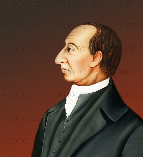 Portrait of James Hutton, 1726 – 1797, Scottish geologist, agriculturalist, chemical manufacturer, naturalist and physician, the Father of Modern Geology, digitally edited based on a painting by Abner Lowe