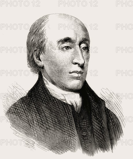 Portrait of James Hutton, 1726 – 1797, Scottish geologist, agriculturalist, chemical manufacturer, naturalist and physician, the Father of Modern Geology, digitally edited