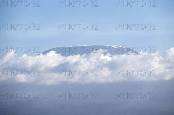 Summit of Mount Kilimanjaro with clouds, Kajiado County, Kenya