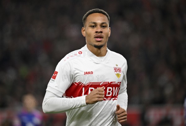 Nikolas Nartey VfB Stuttgart (28) portrait MHPArena, MHP Arena Stuttgart, Baden-Württemberg, Germany