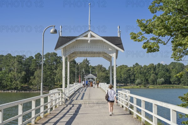 Wooden bridge, Seurasaari island, Helsinki, Finland