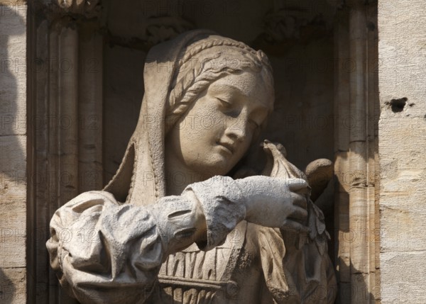 Sculpture at City Hall on Grand Place, Brussels, Belgium