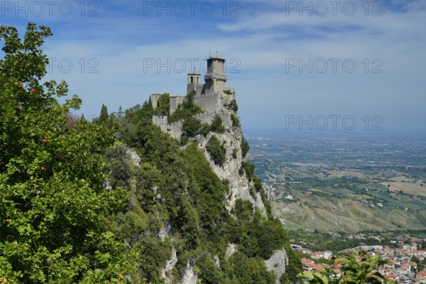 Torre Guaita or Rocca Guaita, old watchtower, Monte Titano, San Marino city, San Marino