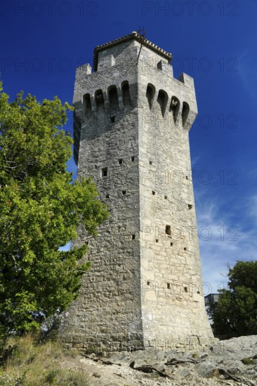 One of the three towers on Mount Titano in San Marino, Torre del Montale, San Marino, Republic of San Marino, Republica San Marino