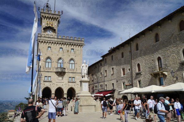 San Marino, Palazzo Pubblico, Piazza della Liberta, Statue of Liberty, Monte Titano, Republic of San Marino, Italy
