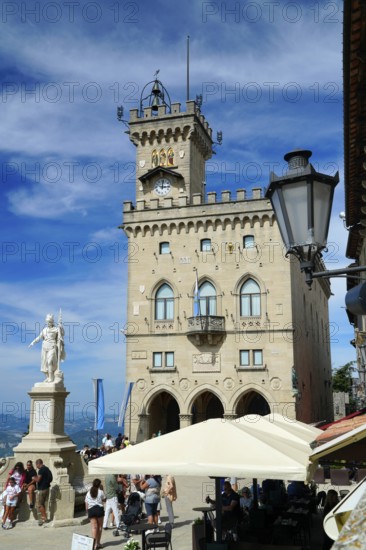 San Marino, Palazzo Pubblico, Piazza della Liberta, Statue of Liberty, Monte Titano, Republic of San Marino, Italy