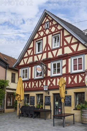 Weinhaus, Alter Fritz, half-timbered house, Deutsche Korbstadt, Lichtenfels, Upper Franconia, Franconia, Bavaria, Germany