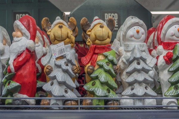 Wholesale market, selling Christmas figurines as early as October, Allgäu, Swabia, Bavaria, Germany