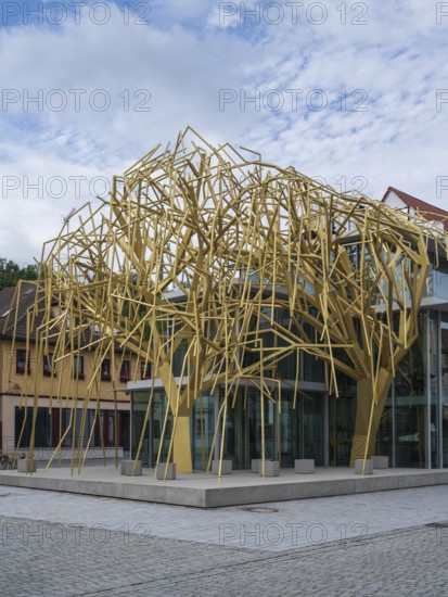 Archive of the Future, architectural art object by architect Peter Haimerl, Deutsche Korbstadt, Lichtenfels, Upper Franconia, Franconia, Bavaria, Germany