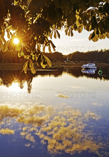 Atmospheric sunset over Lake Grienerick, Rheinsberg, Brandenburg, Germany