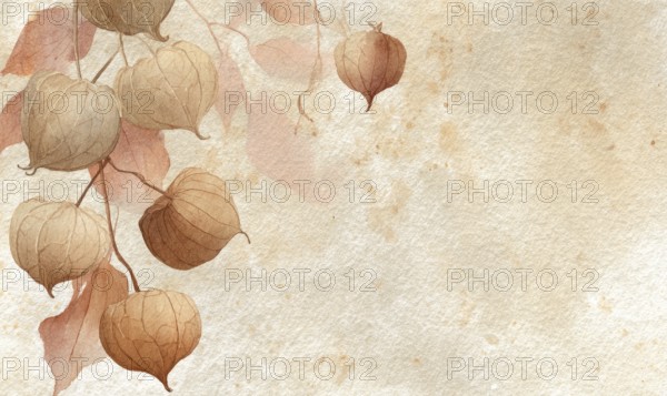 A painting of a bunch of orange flowers with a white background. The flowers are arranged in a way that they look like they are hanging from a branch. AI generated