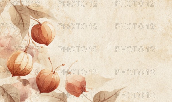 The image is a watercolor painting of a group of orange flowers with a white background. AI generated