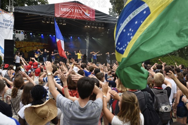 WROCLAW, POLAND - JULY 24, 2016: Concert Mercy Fest as a part of the Days in the Dioceses of World Youth Day