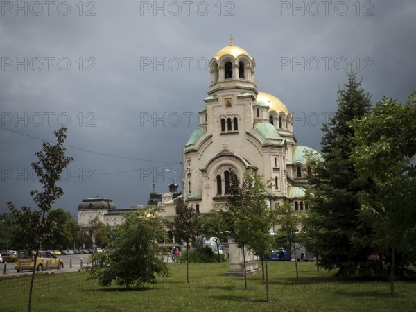 SOFIA, BULGARIA - JUNE 29, 2016: The Alexander Nevsky Cathedral in Sofia, Bulgaria