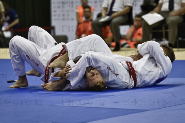 WROCLAW, POLAND - JULY 29, 2017: Ju-Jitsu Duo during the The World Games 2017. Man team of Austria