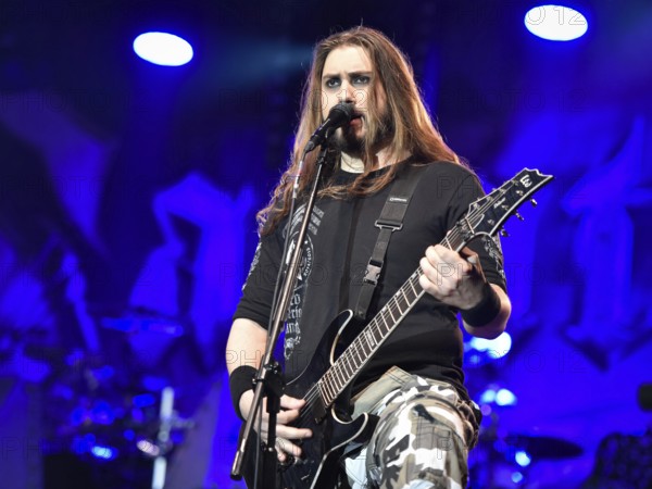 WROCLAW, POLAND - AUGUST 29, 2016: Concert Sabaton during festival wROCK for freedom. Guitarist Christoffer Rorland