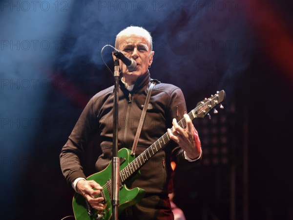WROCLAW, POLAND - MAY 1, 2016: Francis Rossi from Status Quo band during concert Guitar Guinness World Record