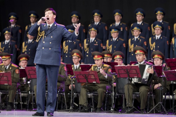 LUBIN, POLAND - DECEMBER 2, 2015: Concert of Alexandrov Choir from Russia