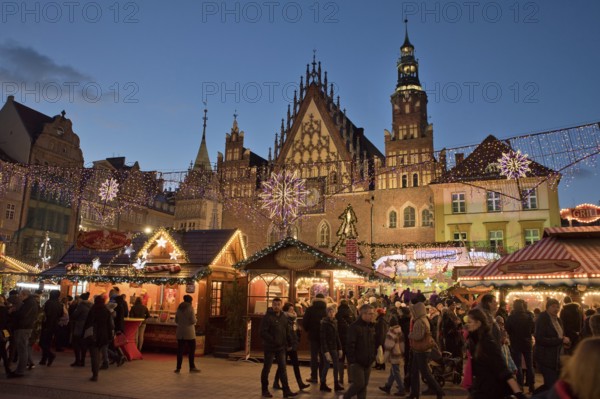 WROCLAW, POLAND - NOVEMBER 27: Christmas fair in front of town hall Wroclaw