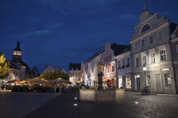 COTTBUS, GERMANY - AUGUST 13, 2016: The historic part of town (Alt Markt). Cottbus is a university city and the second-largest city in federal state of Brandenburg